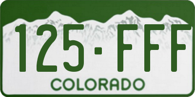 CO license plate 125FFF