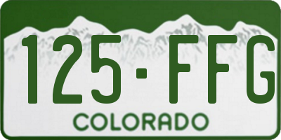 CO license plate 125FFG