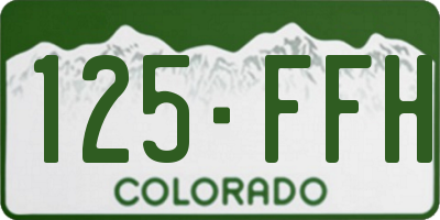 CO license plate 125FFH