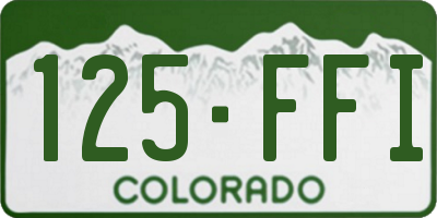 CO license plate 125FFI