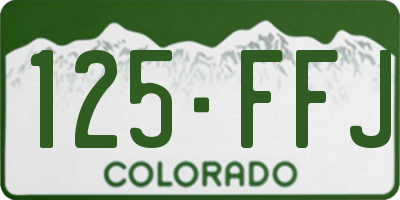 CO license plate 125FFJ