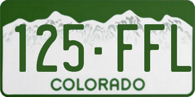 CO license plate 125FFL