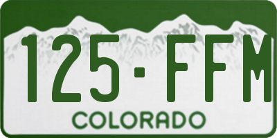 CO license plate 125FFM