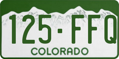 CO license plate 125FFQ