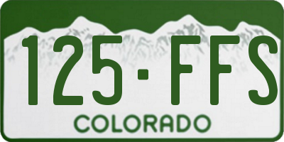 CO license plate 125FFS
