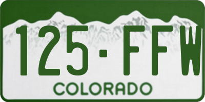 CO license plate 125FFW