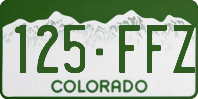 CO license plate 125FFZ