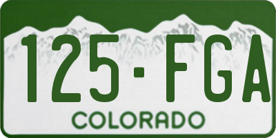 CO license plate 125FGA
