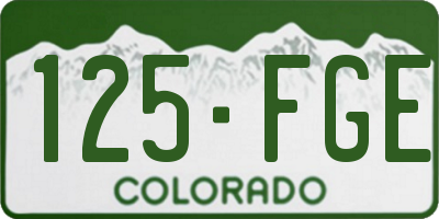 CO license plate 125FGE