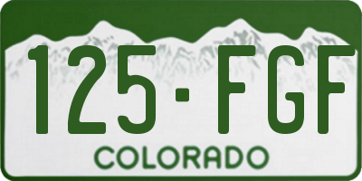 CO license plate 125FGF
