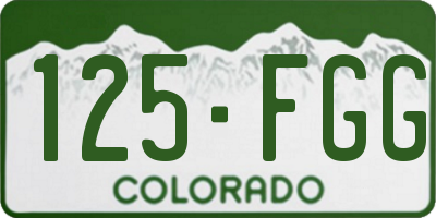 CO license plate 125FGG