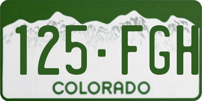 CO license plate 125FGH