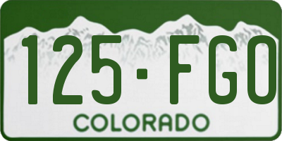 CO license plate 125FGO