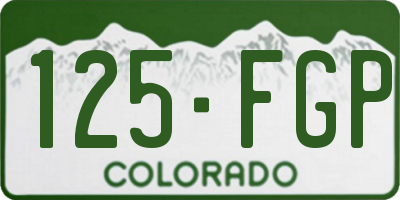 CO license plate 125FGP