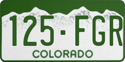 CO license plate 125FGR