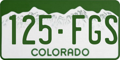 CO license plate 125FGS