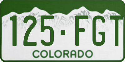 CO license plate 125FGT