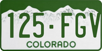 CO license plate 125FGV