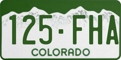 CO license plate 125FHA
