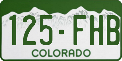 CO license plate 125FHB
