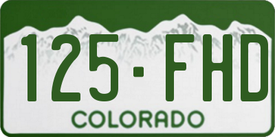 CO license plate 125FHD