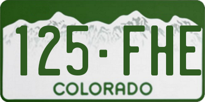 CO license plate 125FHE