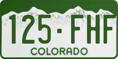 CO license plate 125FHF