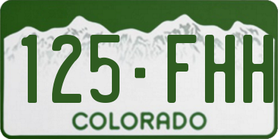 CO license plate 125FHH