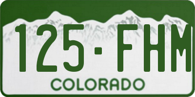 CO license plate 125FHM