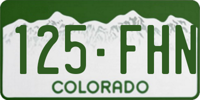 CO license plate 125FHN
