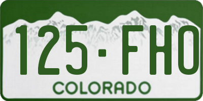 CO license plate 125FHO