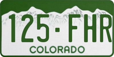 CO license plate 125FHR