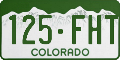 CO license plate 125FHT