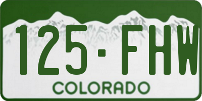 CO license plate 125FHW