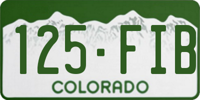 CO license plate 125FIB