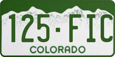 CO license plate 125FIC