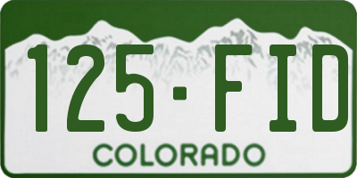 CO license plate 125FID