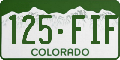 CO license plate 125FIF