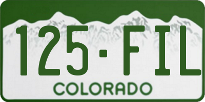 CO license plate 125FIL