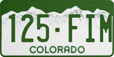 CO license plate 125FIM