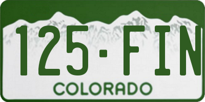 CO license plate 125FIN