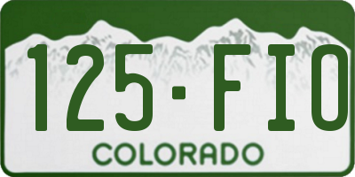 CO license plate 125FIO