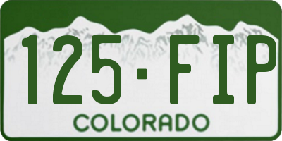 CO license plate 125FIP