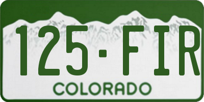 CO license plate 125FIR