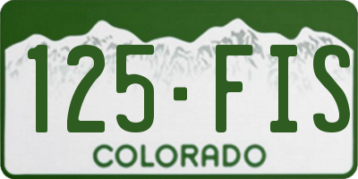 CO license plate 125FIS