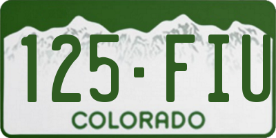 CO license plate 125FIU
