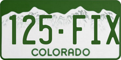 CO license plate 125FIX