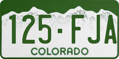 CO license plate 125FJA