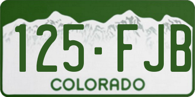 CO license plate 125FJB
