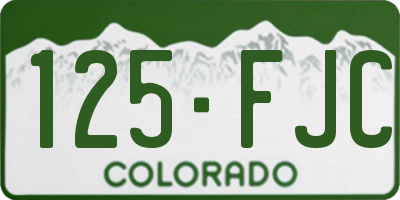 CO license plate 125FJC